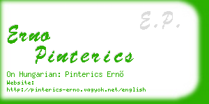 erno pinterics business card
